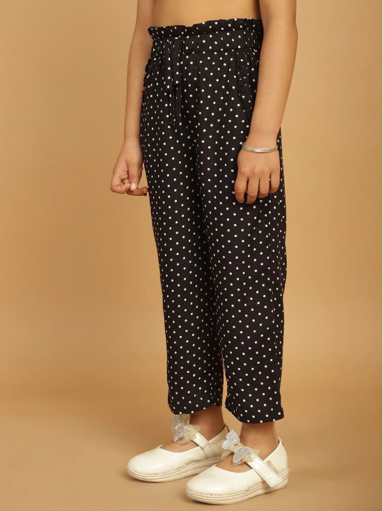 MINI & MING Girls Polka Dot Printed Relaxed Low-Rise  Trousers