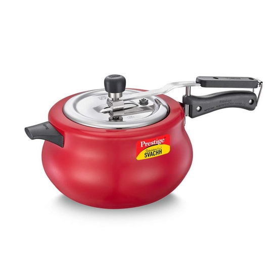 Prestige Nakshatra Duo Plus Svachh Aluminium Spillage Control Handi Pressure Cooker, 5 L (Red)