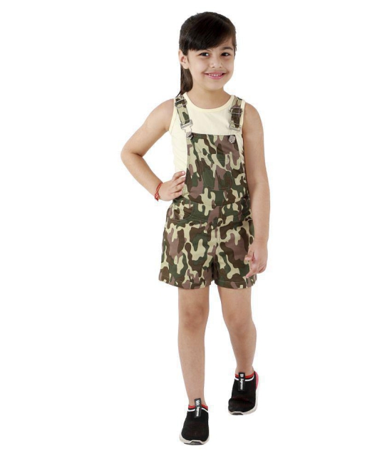 Kids Cave - Green Polyester Girls Dungarees ( Pack of 1 ) - None