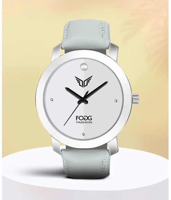 Fogg Light Grey PU Analog Mens Watch