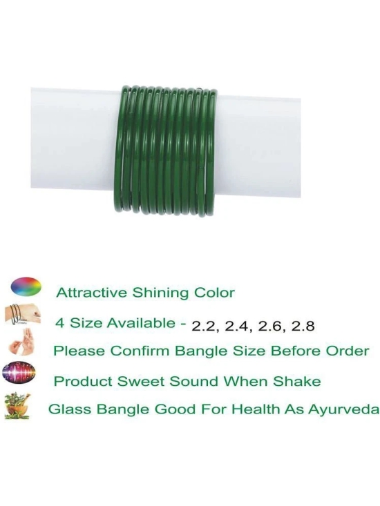 Somil Green Bangle Set ( Pack of 12 ) - None