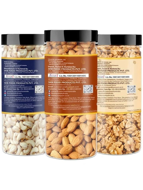 YUM YUM Dry fruits combo pack of Almonds, Cashew & Walnut | akhrot, kaju & badam (3 x 150 g) 450g