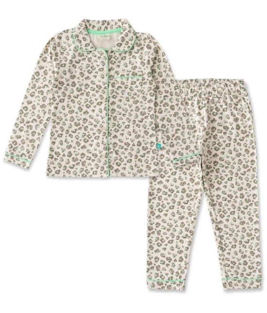 Juscubs - Beige Cotton Girls Night Suit Set ( Pack of 1 ) - None