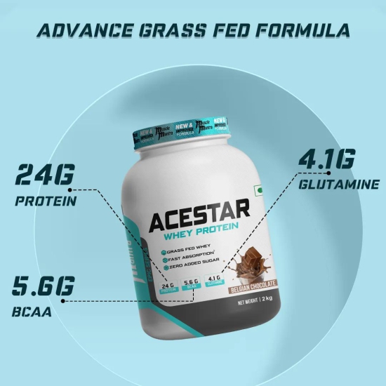 Muscle Mantra Epic Series Acestar Whey Protein Powder-2 kg / Cookies & Cream + Free Gallon Bottle