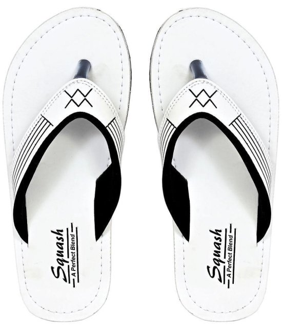 Squash - White Men's Thong Flip Flop - None