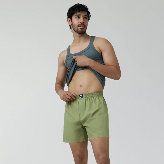 Pace Cotton Boxer Olive Green L