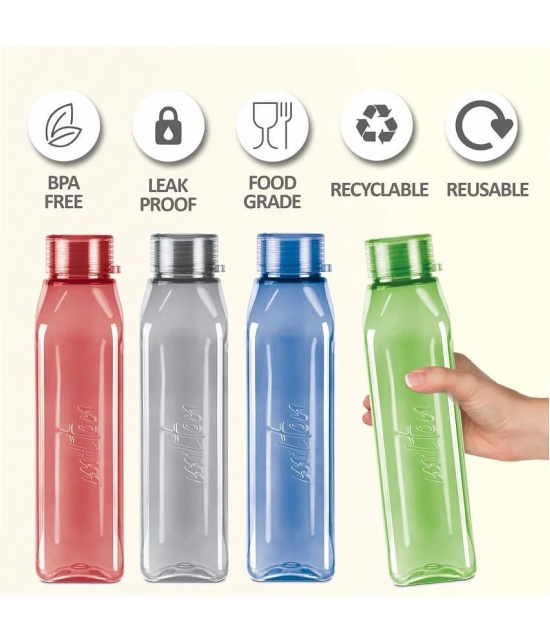 Milton Prime 1000 Pet Water Bottle, Set of 5, 1 Litre Each, Assorted - Assorted