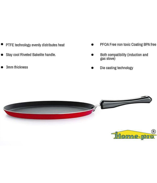 HomePro - Dosa Tawa | Non-Stick Aluminum | Bakelite Handle | Induction & Gas Stove | ( Pack of 1 )