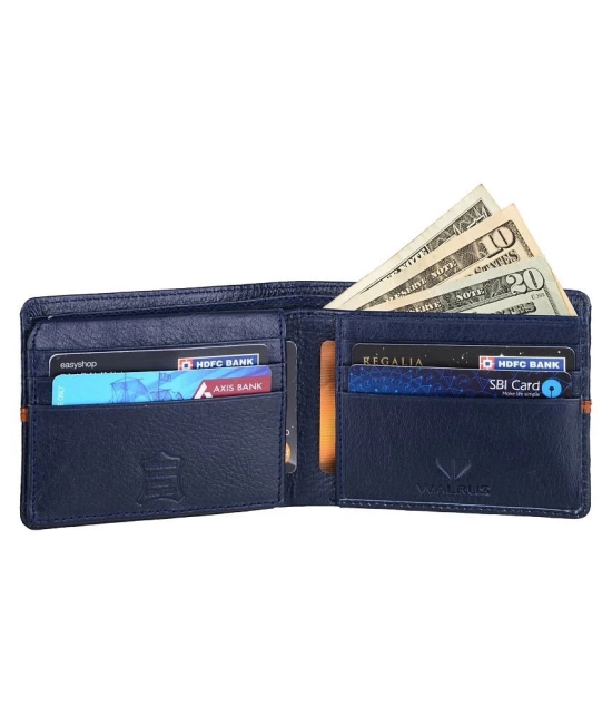 Walrus PU Blue Casual Regular Wallet