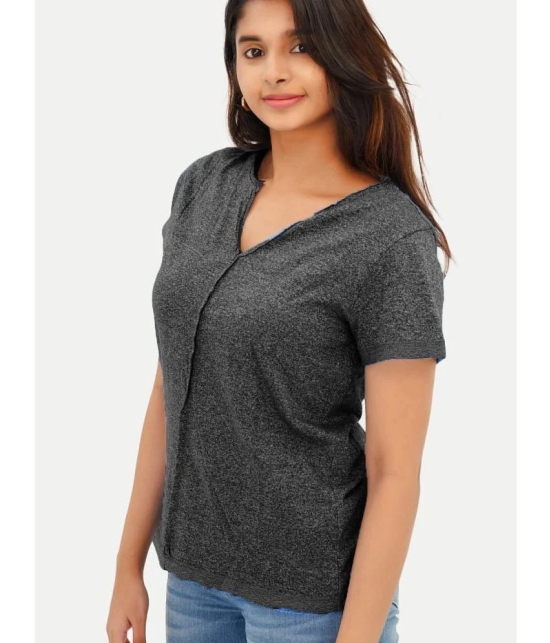 Radprix Black Cotton Blend Regular Fit Womens T-Shirt ( Pack of 1 ) - None