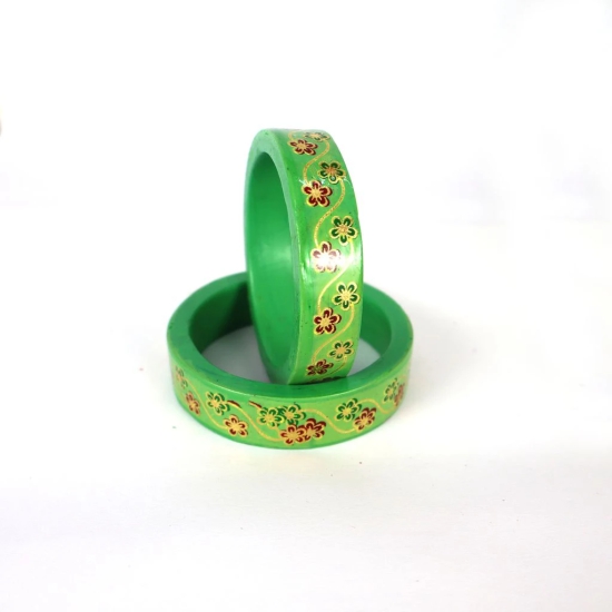 FHS Rajasthani Flowers Design- Parrot Green