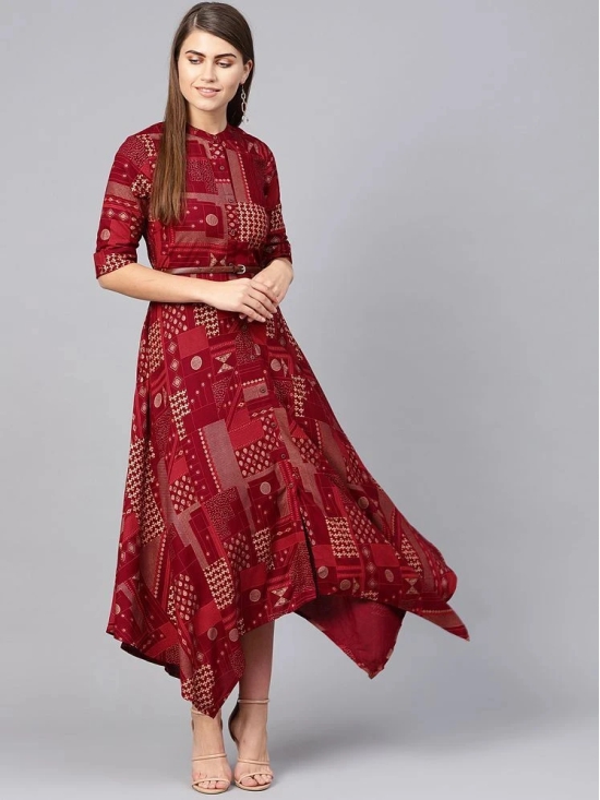 Juniper - Maroon Rayon Womens Gown ( Pack of 1 ) - None