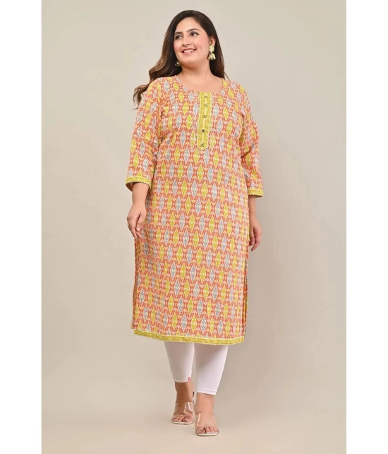 Swasti - Coral 100% Cotton Womens Straight Kurti ( Pack of 1 ) - None