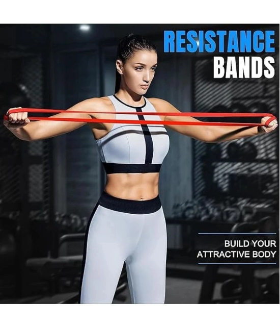 Resistance Bands for Workout for Men and Women Resistance Band Set & Exercise Band for Home Gym Fitness Pull Up Band & Toning Band 100% Natural (RED) Pack of 1 - Red