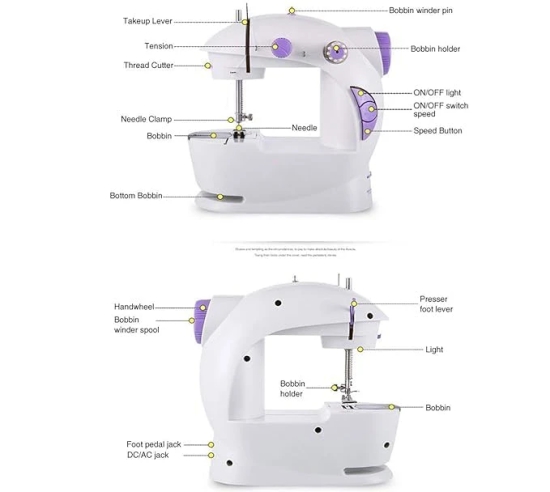 stich sealing Multi Electric Mini 4 in 1 Desktop Functional Household Sewing Machine