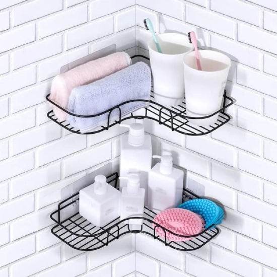 Metal Bathroom Corner Rack Storage Shelves-Pack of 3