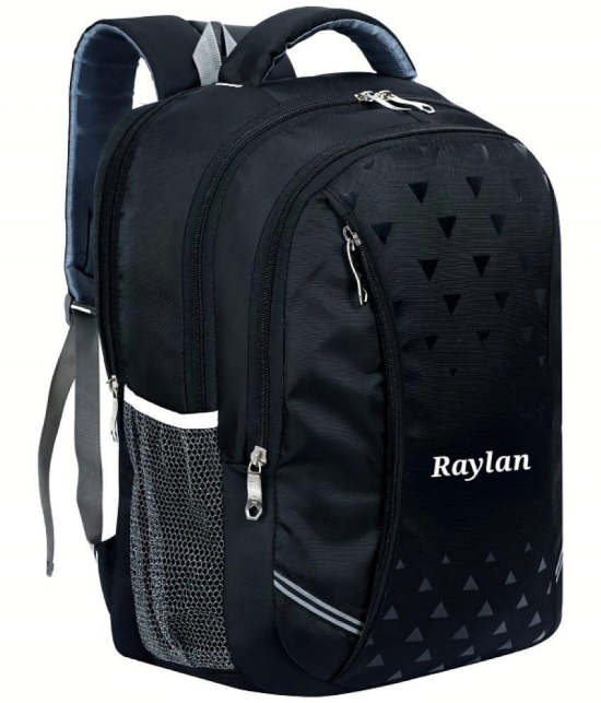 Raylan Black Fabric Backpack ( 25 Ltrs ) - Black