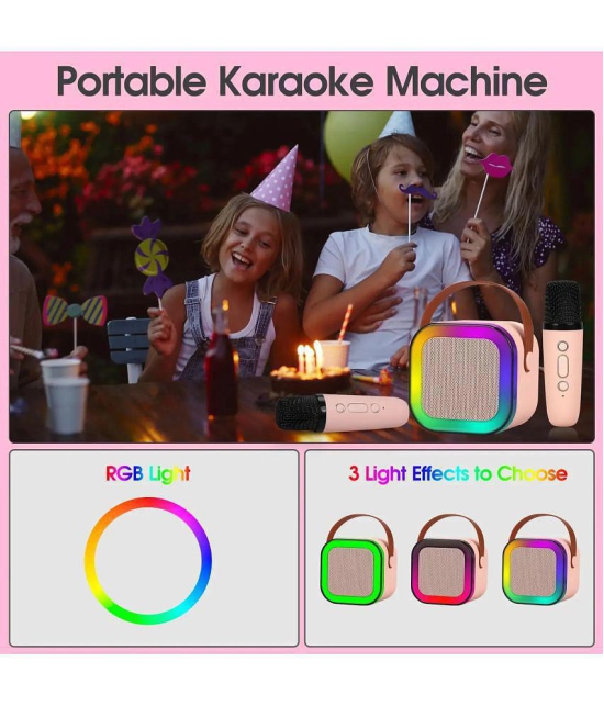 VEhop Dual Mic Karaoke 10 W Bluetooth Speaker Bluetooth V 5.3 with USB,SD card Slot,Call function Playback Time 6 hrs Assorted - Assorted