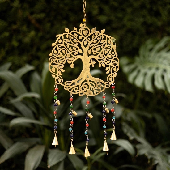 Windchime Wall Hanging Wall Decor, Rustic Wall Hangings-Golden