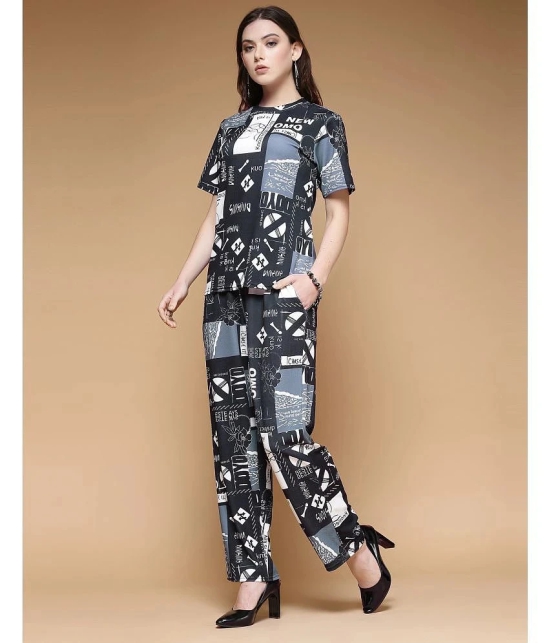 Selvia Black Printed Pant Top Set - None