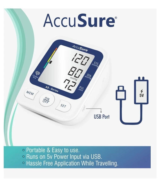 AccuSure AS Series Automatic and Advance Feature Blood Pressure Monitoring System, White