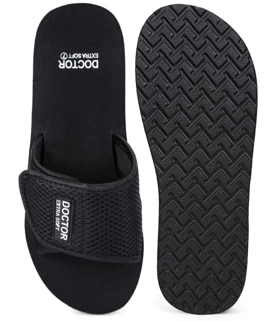 DOCTOR EXTRA SOFT - Black Mens Slide Flip Flop - None