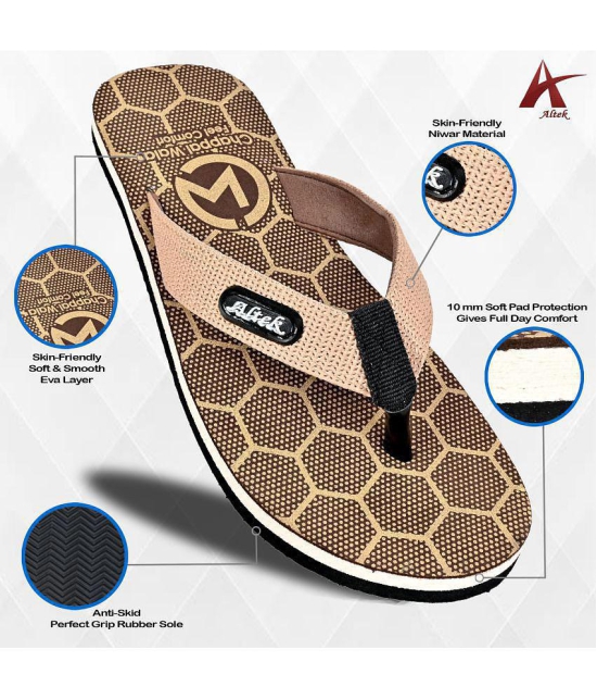 Altek - Brown Mens Thong Flip Flop - None