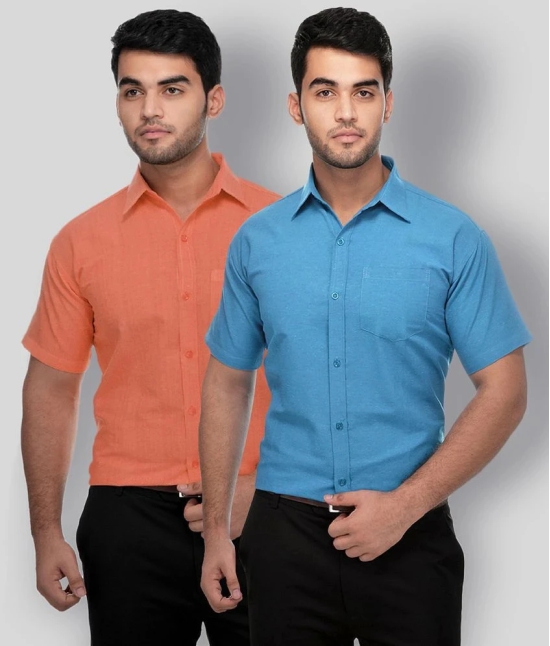 DESHBANDHU DBK - Multicolor Cotton Regular Fit Mens Formal Shirt (Pack of 2) - None