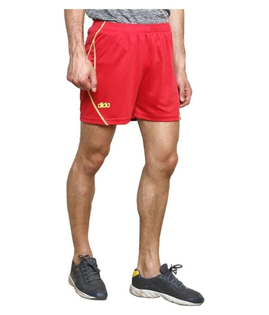 Dida Red Polyester Fitness Shorts - None