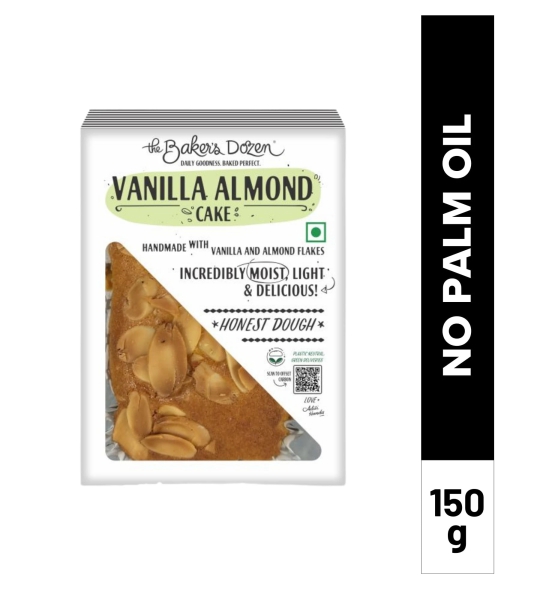 The Bakers Dozen Tbd Vanilla Almond Cake 150 G, 1 Pc