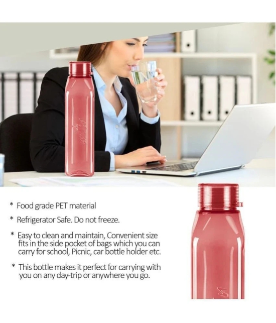 Milton Prime 1000 Pet Water Bottle, Set of 2, 1 Litre Each, Burgundy - Burgundy