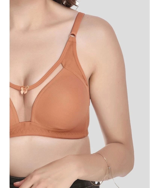 Elina - Brown Cotton Lightly Padded Womens T-Shirt Bra ( Pack of 1 ) - None