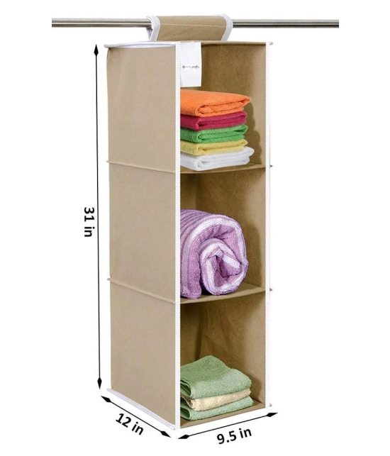 PrettyKrafts Hanging 3 Shelves Wardrobe Organiser