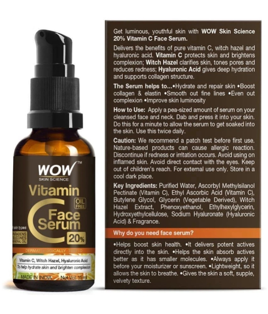 WOW Skin Science Vitamin C Serum - Brightening, Anti-Aging Skin Repair Genuine 20% - 15ml