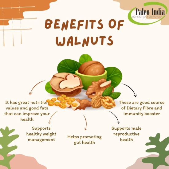 Paleo India 800gm Chilean Inshell Walnuts I Akhrot| Kaagzi Akhrot| Sabut Akhrot| Whole Walnut| Paper Inshell Walnuts| Chile Walnut with Shell| Walnuts Inshell