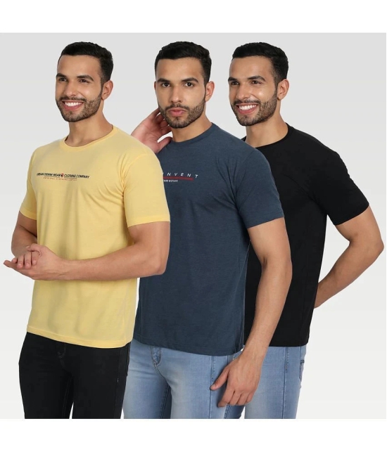 Zeffit - Multicolor Cotton Blend Regular Fit Mens T-Shirt ( Pack of 3 ) - None