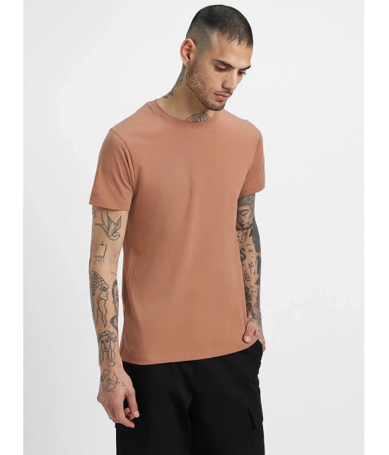 Veirdo 100% Cotton Regular Fit Solid Half Sleeves Mens T-Shirt - Brown ( Pack of 1 ) - None