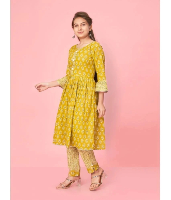 Aarika Yellow Cotton Girls Kurti ( Pack of 1 ) - None