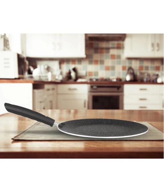 Milton Pro Cook Granito Induction Non-Stick Concave Tawa, 26 cm, Black