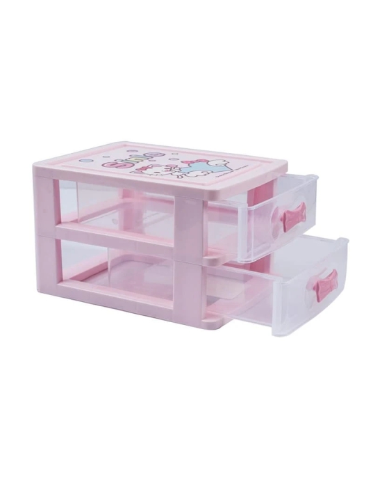 Double Layer Table Drawer Organizer, Pink, Plastic