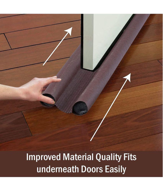 THRIFTKART - 2PC Door Bottom Sealing Strip Guard for Home 39 Inches Door Closers Adjustable Door Draft Air Stoppers Dust and Insects Repellent (Pack of 2, Brown, Max Door Width - 3 cm)