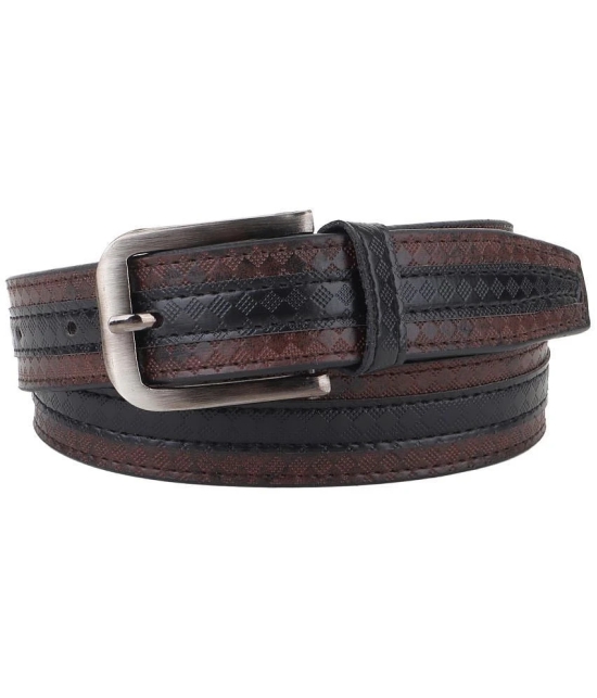 Zacharias Boys Synthetic Leather Belt for kids kb_22 (Brown & Black; 6-10 Years) (Pack of 1) - None