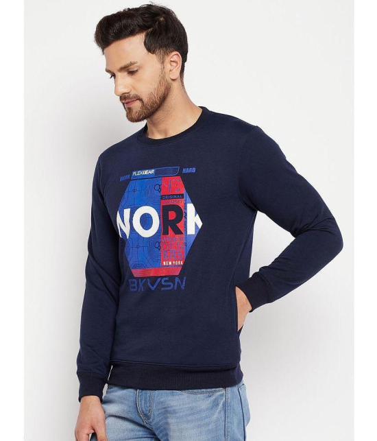 Lycos - Navy Fleece Regular Fit Men's Sweatshirt ( Pack of 1 ) - None