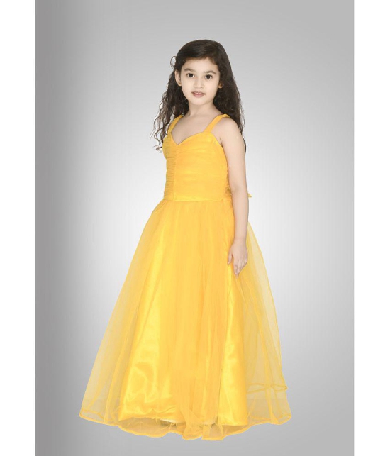 Arshia Fashions - Yellow Net Girls Gown ( Pack of 1 ) - None