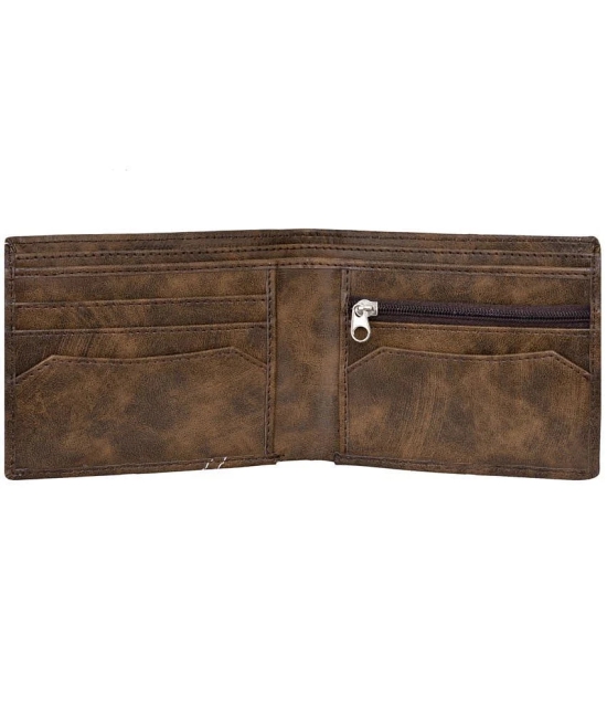 GEEO - Brown Faux Leather Mens Two Fold Wallet ( Pack of 1 ) - Brown