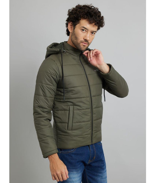 MXN Polyester Men's Quilted & Bomber Jacket - Olive ( Pack of 1 ) - None