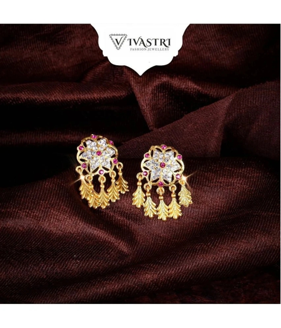 VIVASTRI Golden Chandbalis Earrings ( Pack of 1 ) - Golden