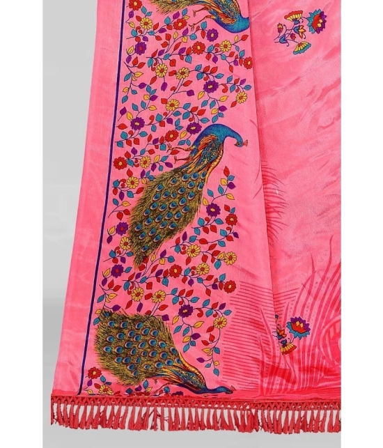 LEELAVATI - Pink Crepe Saree With Blouse Piece ( Pack of 1 ) - Pink