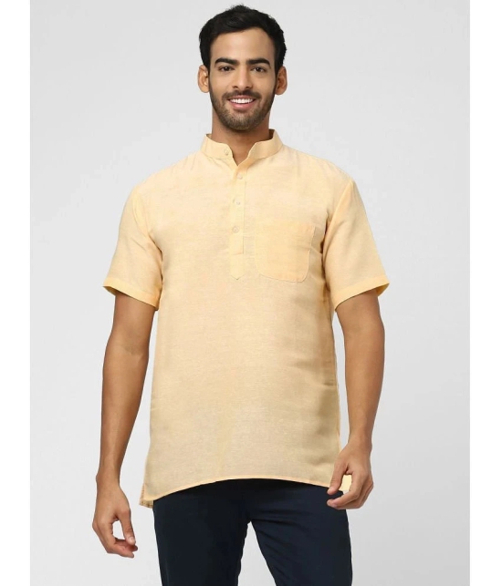 DESHBANDHU DBK - Yellow Cotton Blend Mens Regular Kurta ( Pack of 1 ) - None