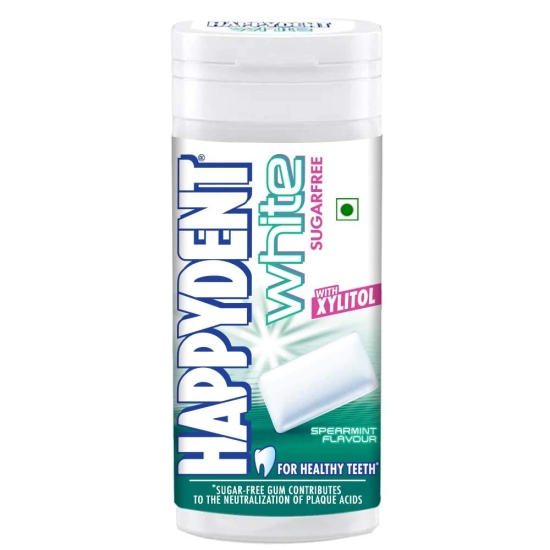 Happydent White, Xylitol Sugarfree Spearmint Flavour, Chewing Gum Pocket Bottle, 24.2 G, 22 Pc